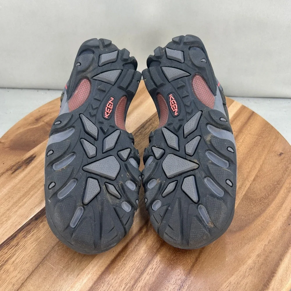 Keen Targhee II Low Hiking Shoes Womens 7 Gray Pink Leather Mesh Trail Outdoor